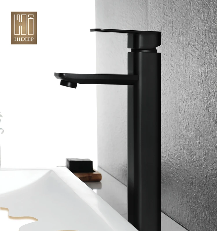 Faucet bathroom hot and cold single handle basin faucet black brass