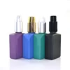 2018 HIGH quality 15ml 30ml 50ml 100ml matt black Frosted clear pink rectangular perfume glass spray bottle