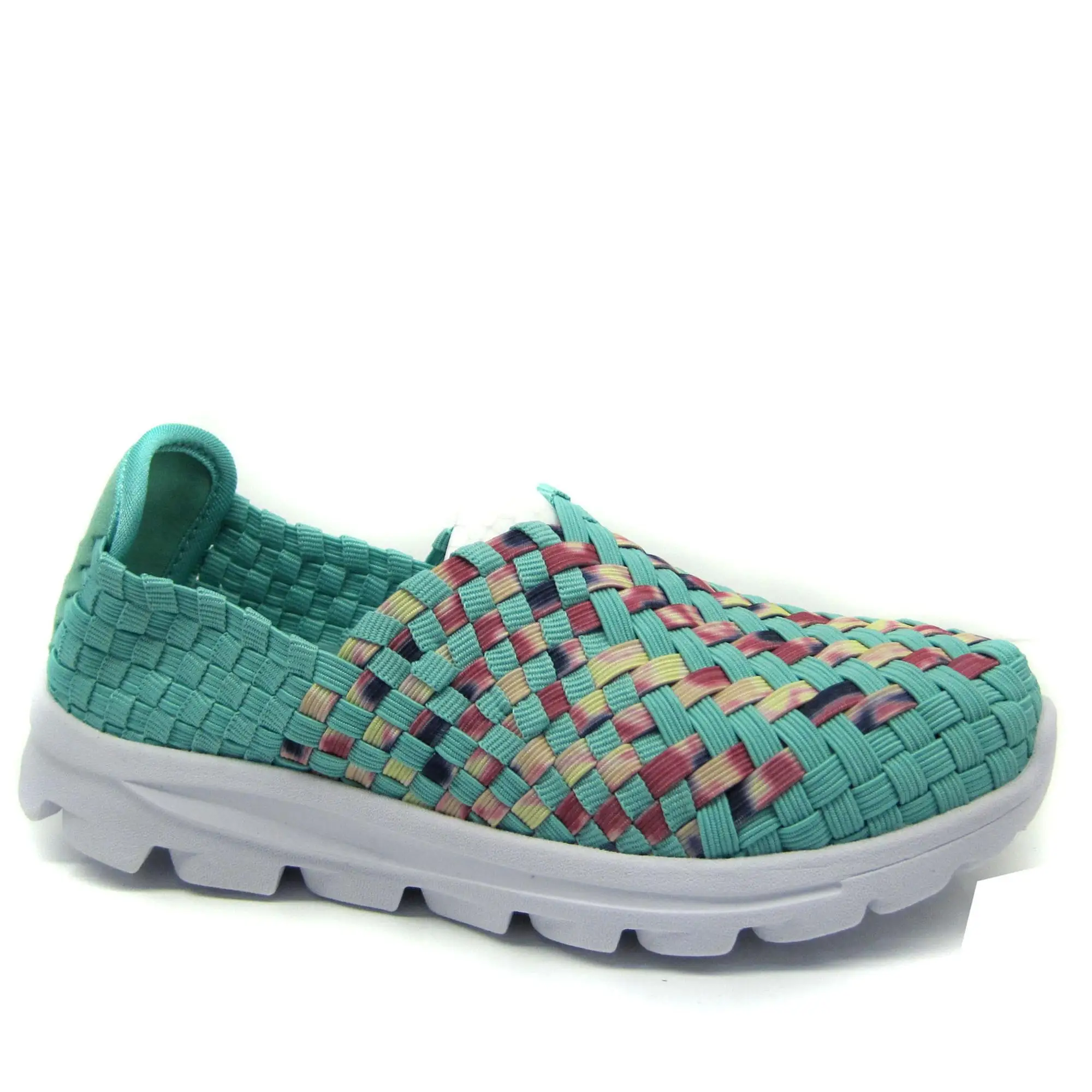 2017 编织廉价弹性鞋面女士编织鞋