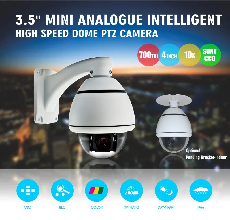Mini 10X Zoom 1200TVL PTZ Camera CCTV High Speed Analog Dome PTZ Security Camera 