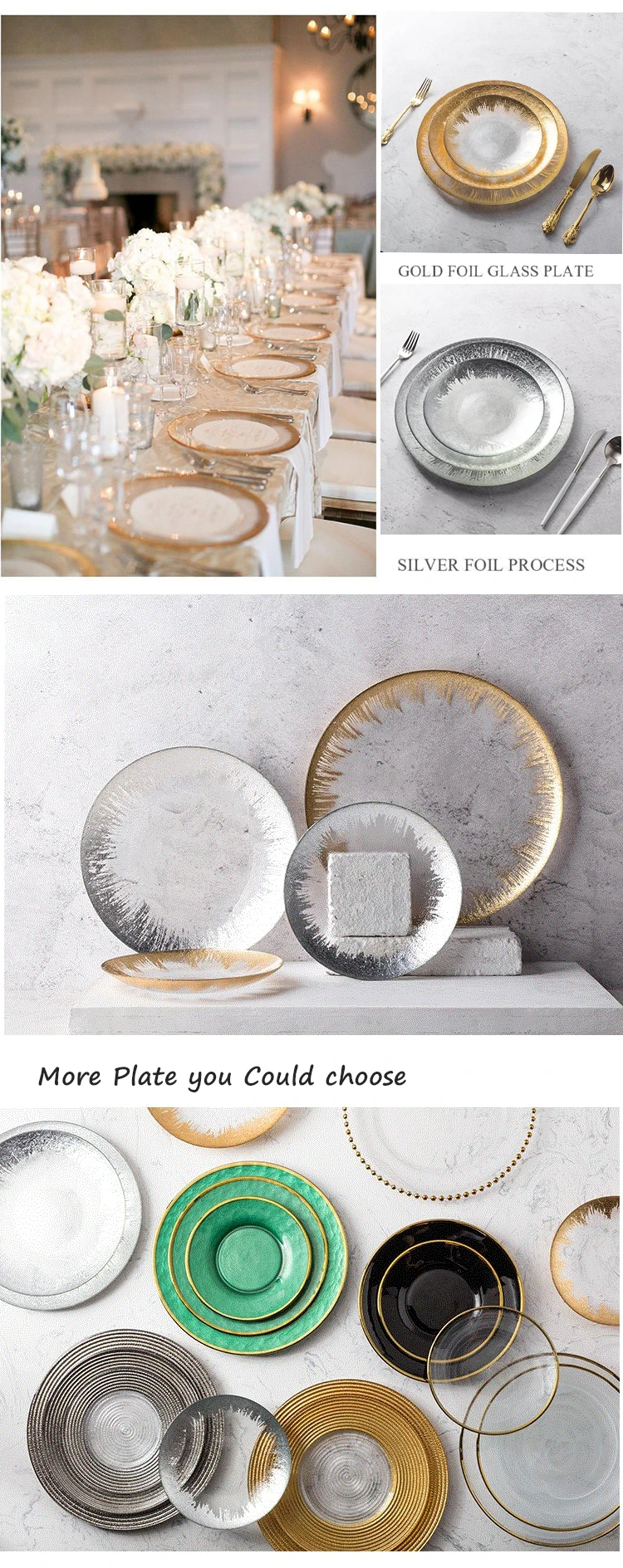 Gold rim charger plates