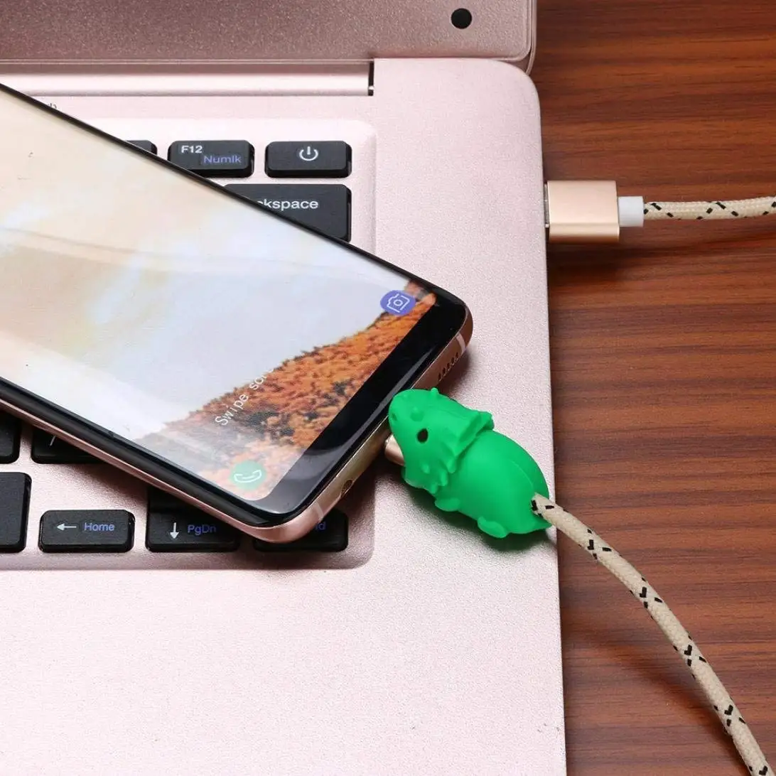 Makaor Cable Animal Bite Line Bite for Iphone Cable Cord Cute Phone Accessory Protects Cable Organizer Protector (I, 1.5 x 2 x 40 mm)