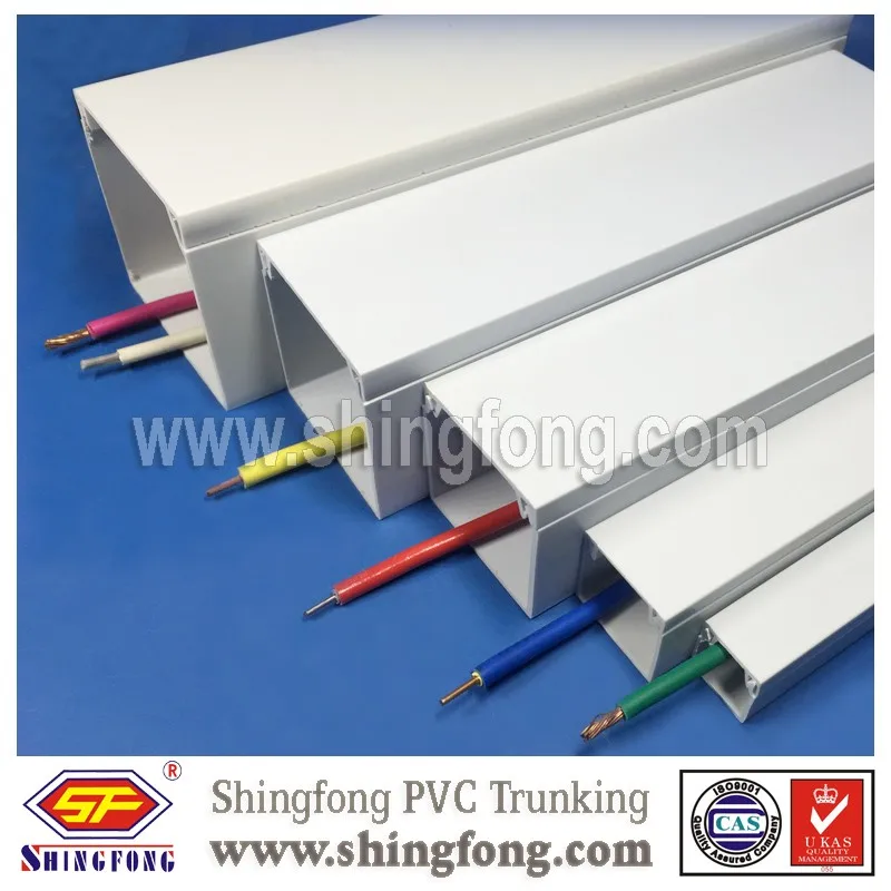 Self Adhesive Mini PVC Cable Trunking Multi Size White PVC Cable Conduit TV Wire 