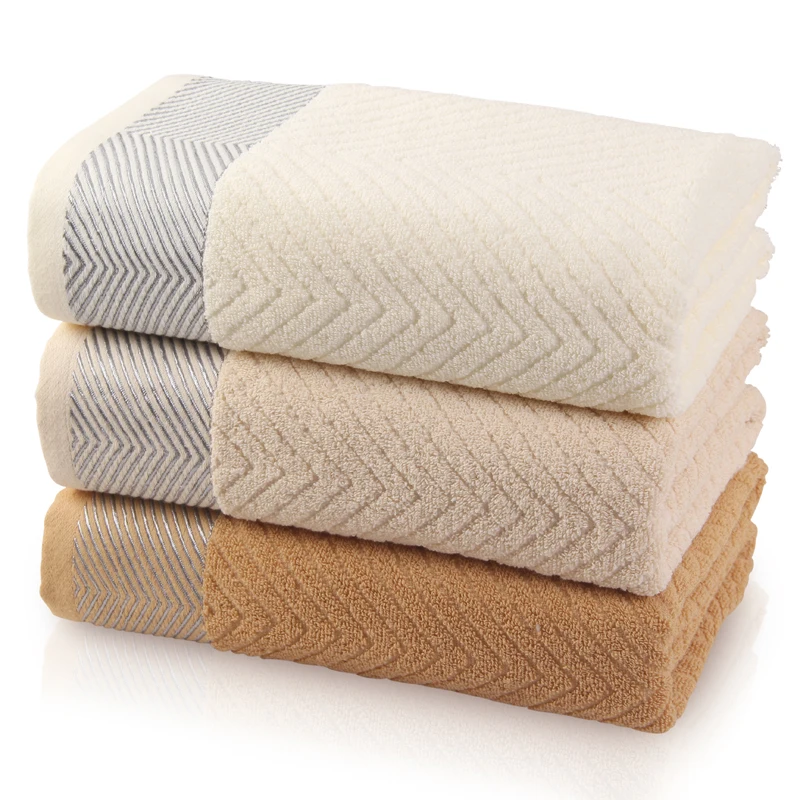 最畅销 100% 长短纤维棉纯色毛巾浴巾