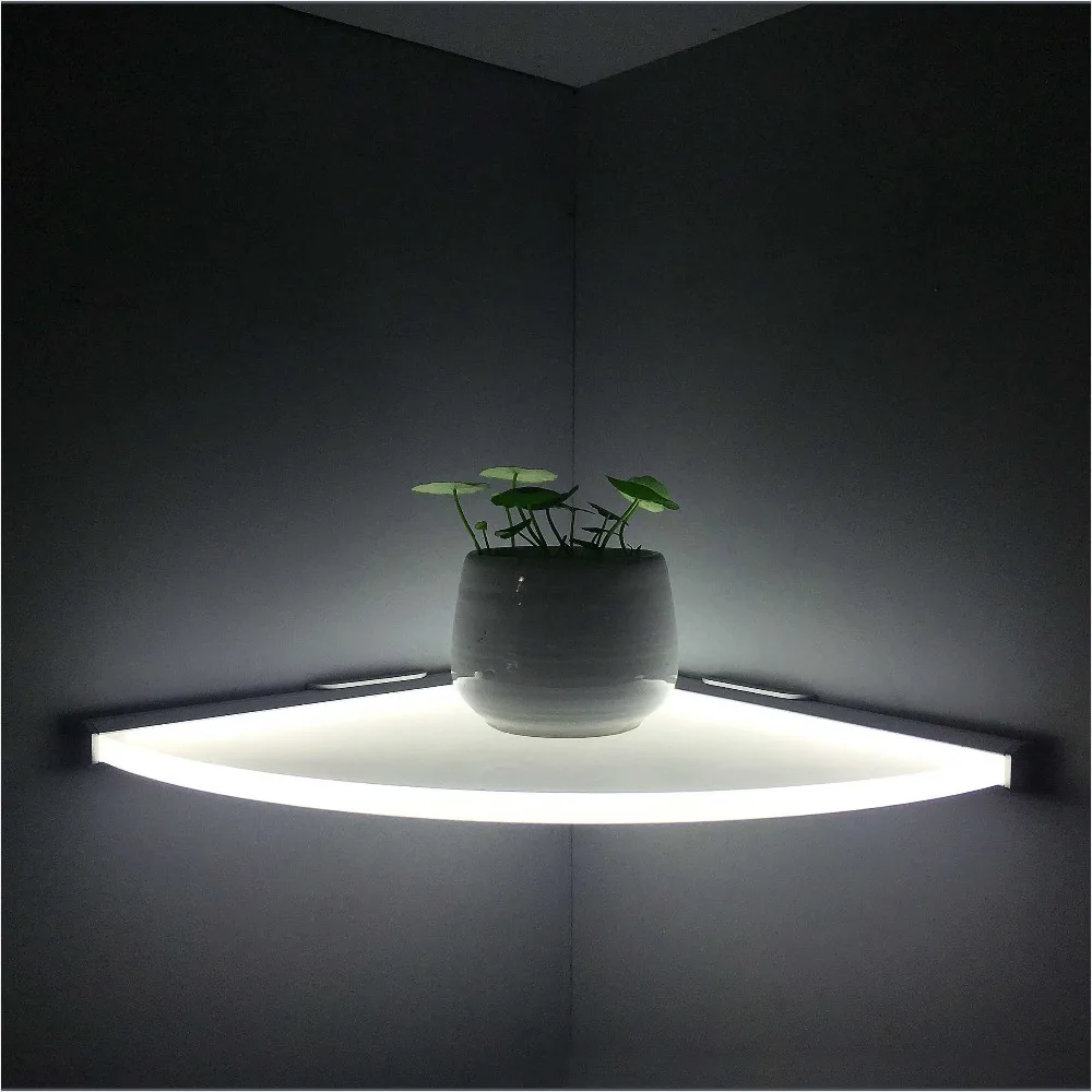 Innovative aluminum kitchen wall mounted led illuminated corner shelf light