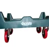 large wheeled plastic crate and skates