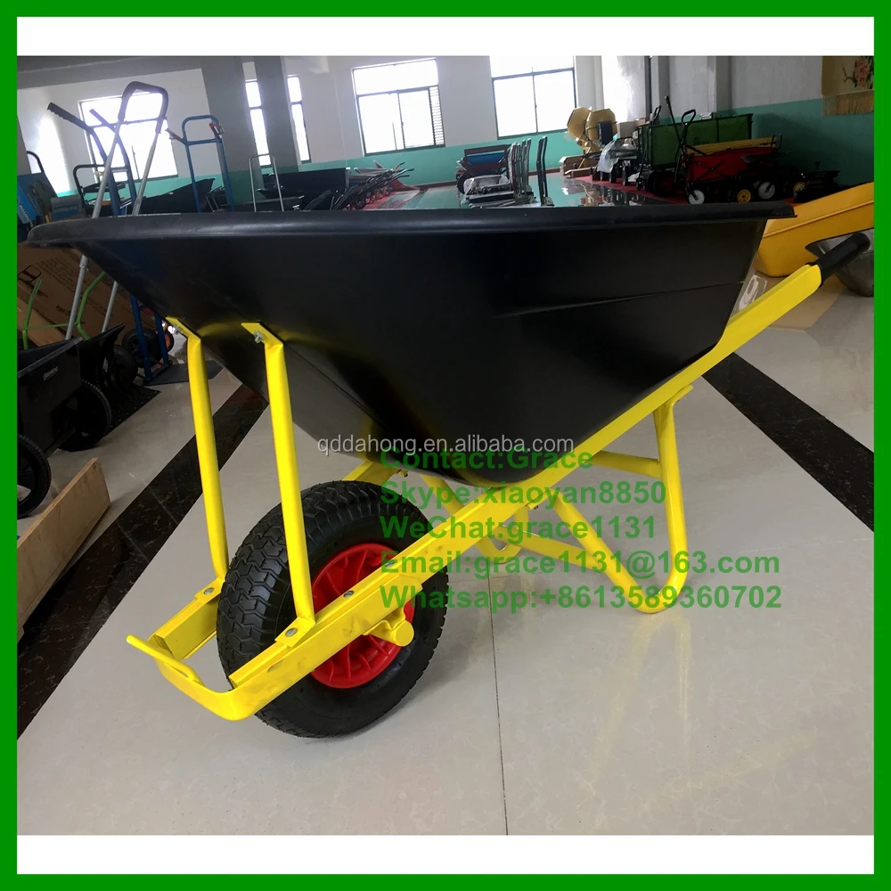 110l Heavy Duty Big Deep Tray Plastic Wheelbarrow With 6.508 Wheel