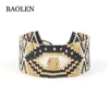 Miyuki Unique Bohemian Tassel Big Eye Bracelet For Ladies Ethnic Style Handmade Bead Bracelet Jewelry
