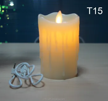 candle wax realistic led candles melt light flame larger