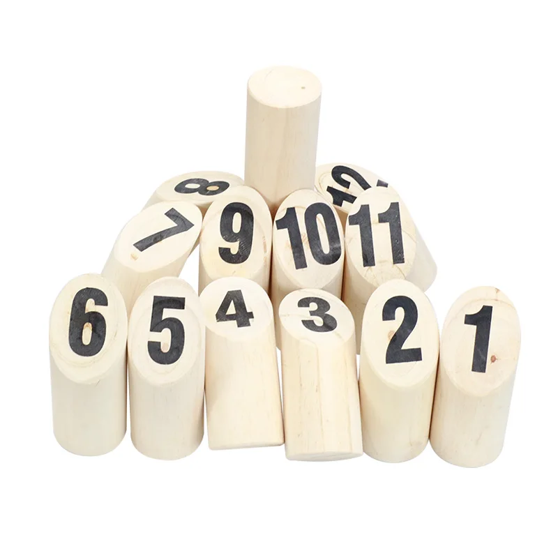 Wooden Throwing Game 12 Stick Number Kubb Pins,Throwing Dowel,Outdoor