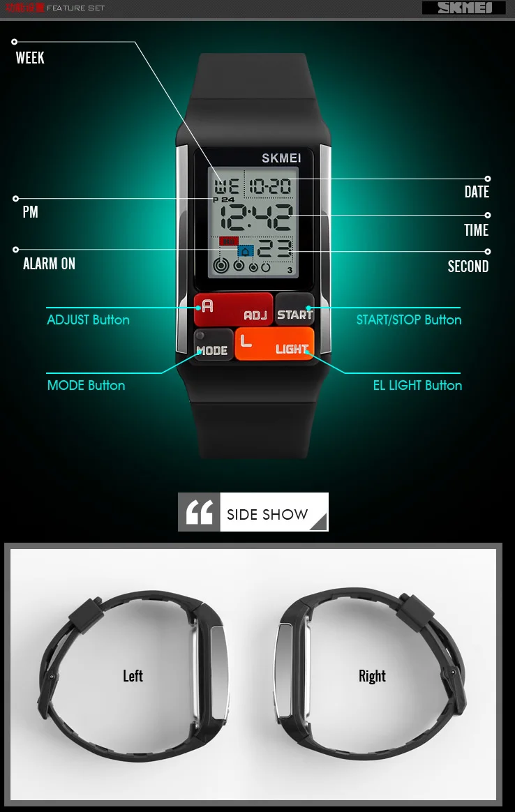 Digital Wrist Promotional Gift Adjustable Led Silicone Men Hand Watch