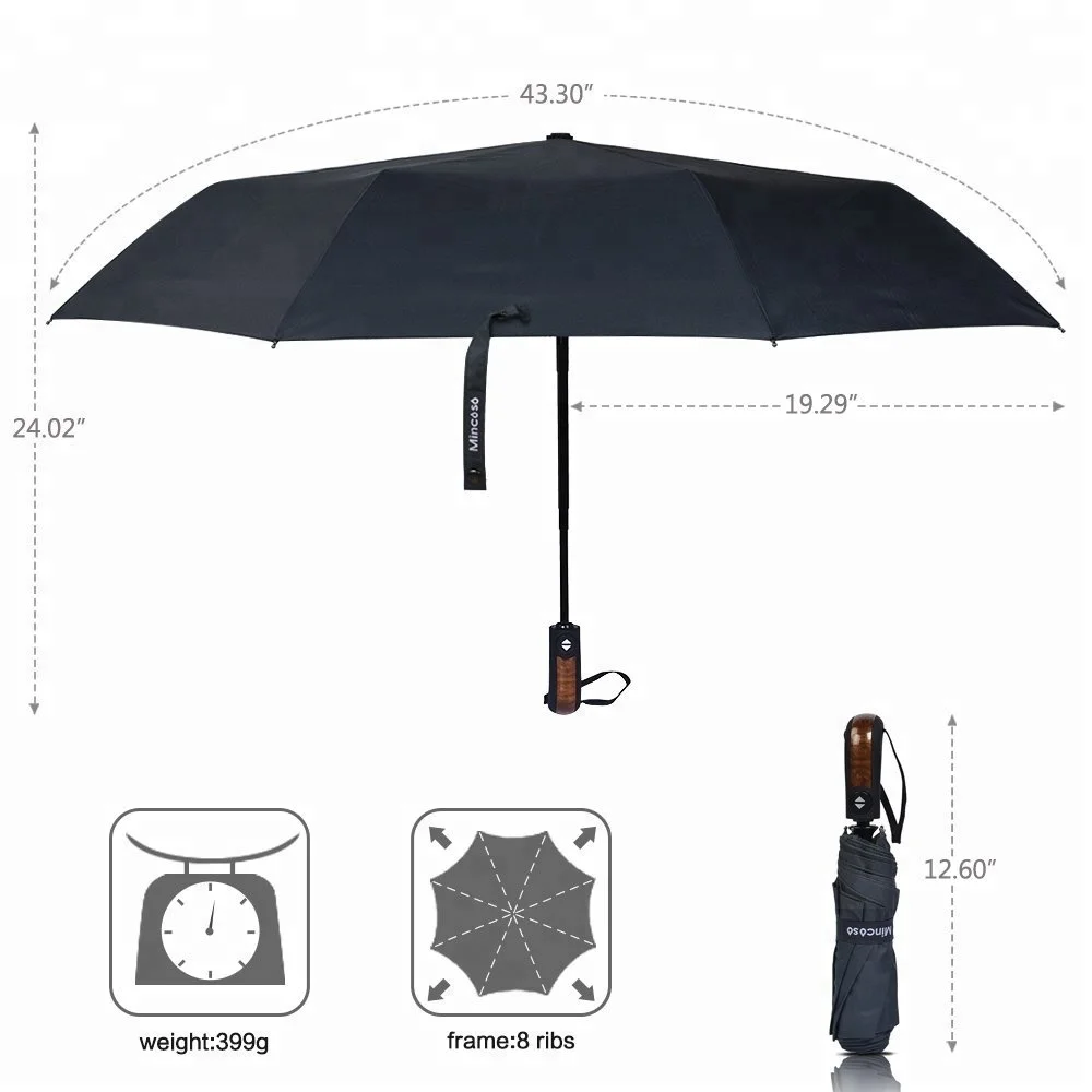 Japan Umbrella With Compact Auto Umbrella And Wooden Handle Umbrella