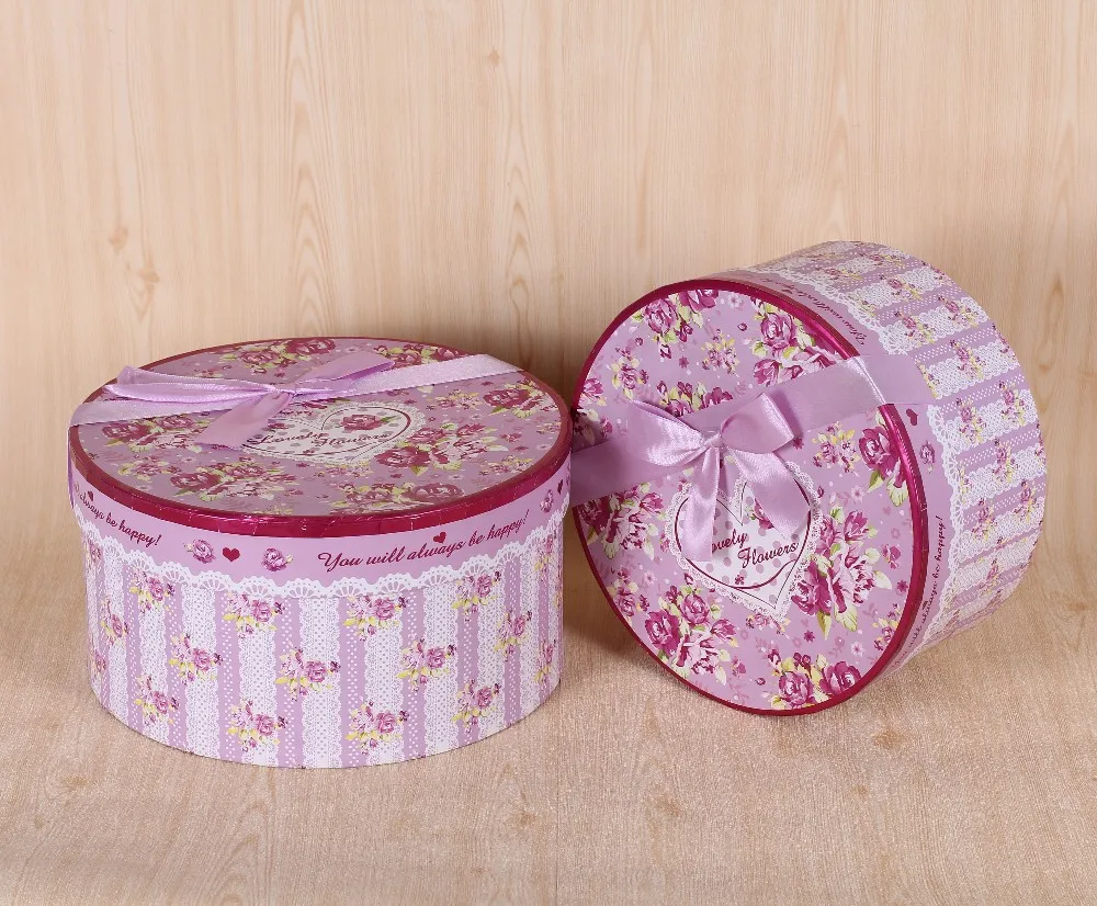 Round Shape Package Cardboard Hat Box With Ribbon Buy Cardboard Hat