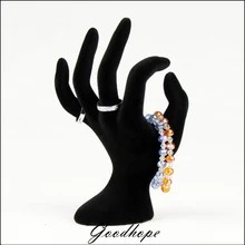 Top Black Velvet OK Hand Display Hand Model Ring Reveal Rack Bracelet Bangle Anklet Chain Jewelry Showing Stand Organizer Case