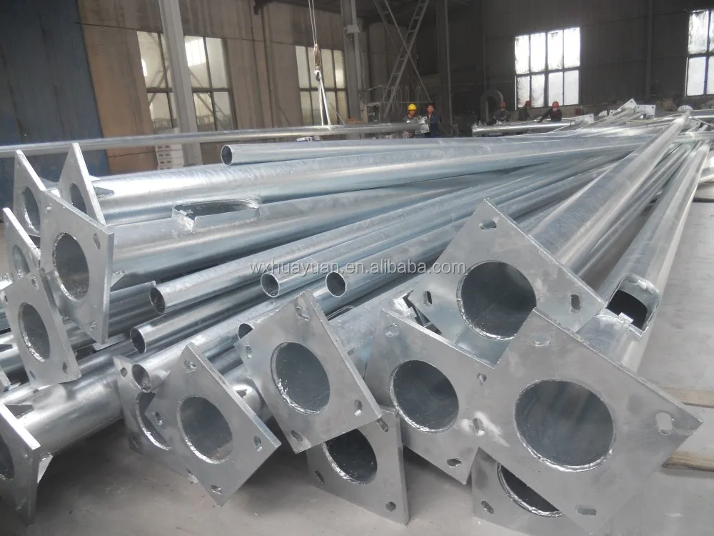 Round Hot Dip Galvanized Street Light Steel Pole Of Price Buy Steel