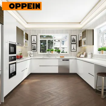 Oppein Italian Kitchen Cabinet Manufacturers Removable Laminate