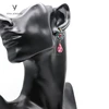 High Class China Goods Brass Fashion Teardrop Earrings with Red Rhinestone for Women Jewelry Gift