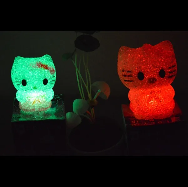 Led Hello Kitty Night Lamp Eva Led Changing Color Night Light Crystal