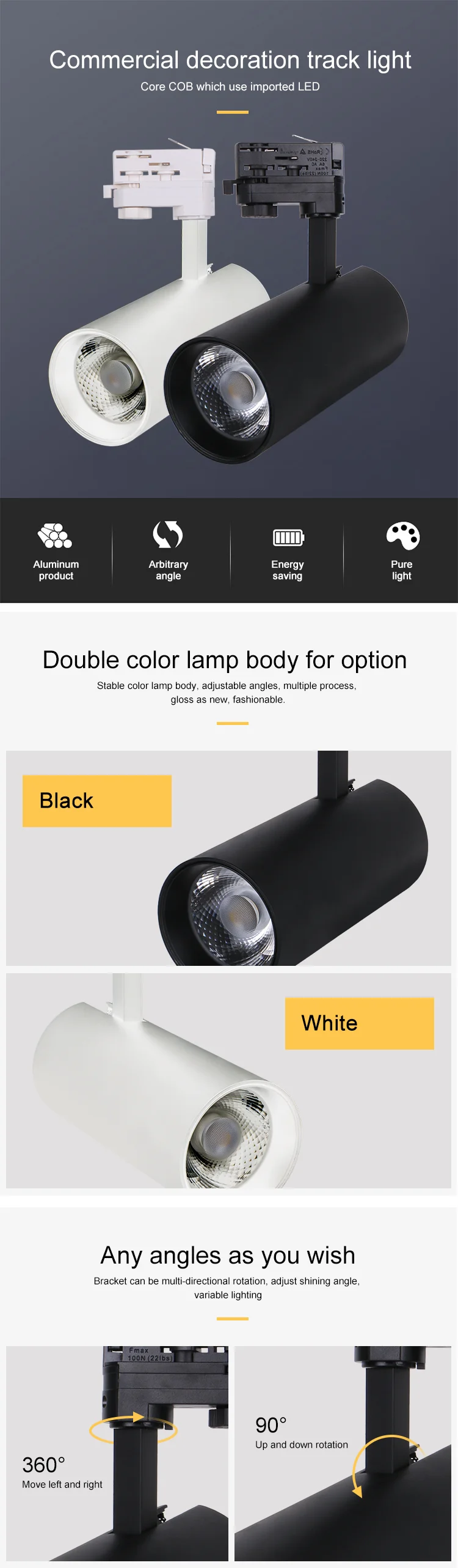 Factory Price Flexible led track light