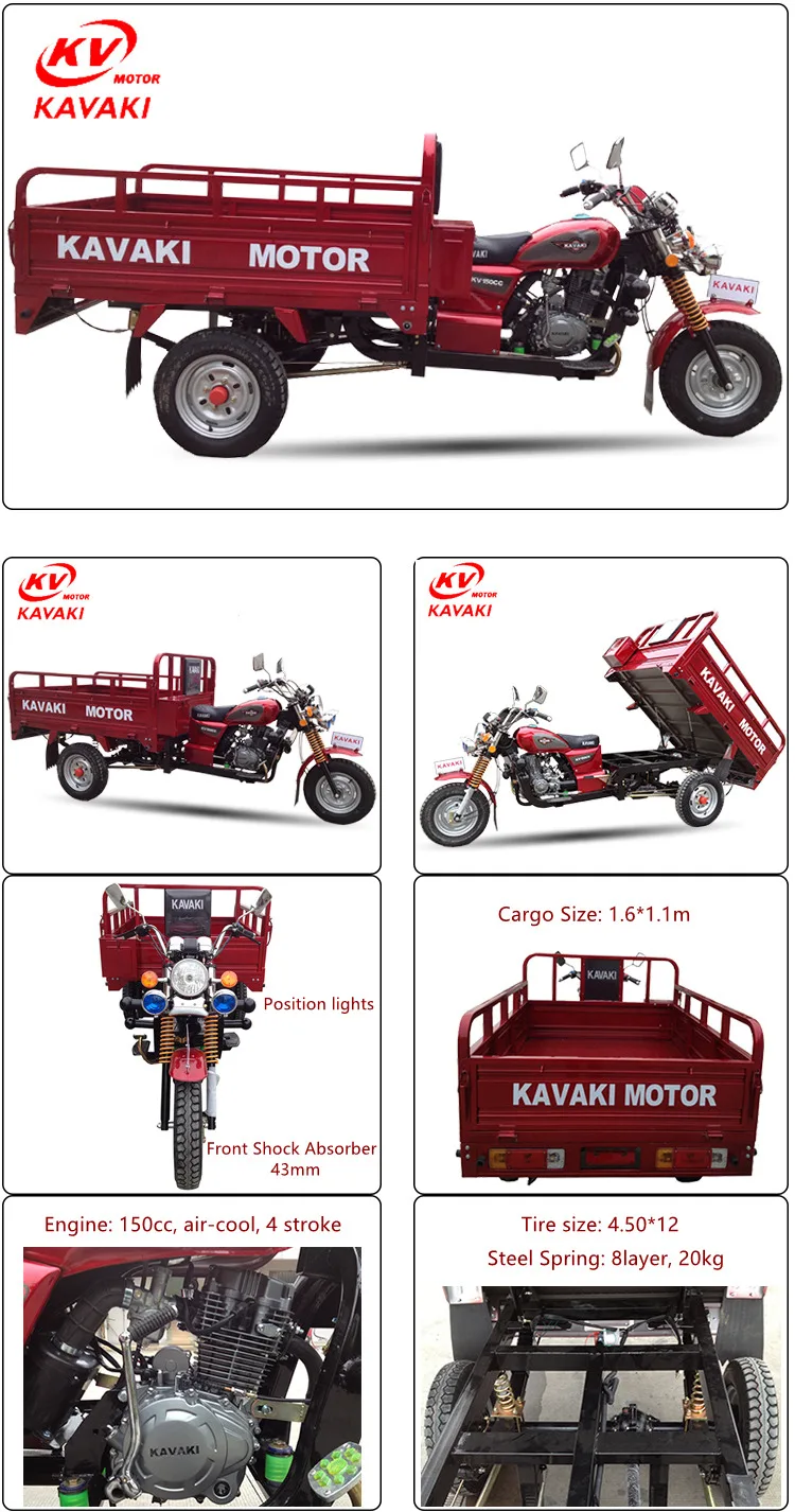 Motorized Cargo 3 Wheel Trike 150cc Motor Scooter ...