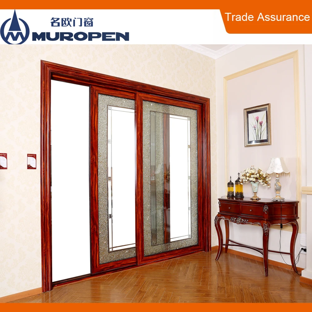 Aluminum Modern Design Drawing Room Door Tempered Glass Sliding