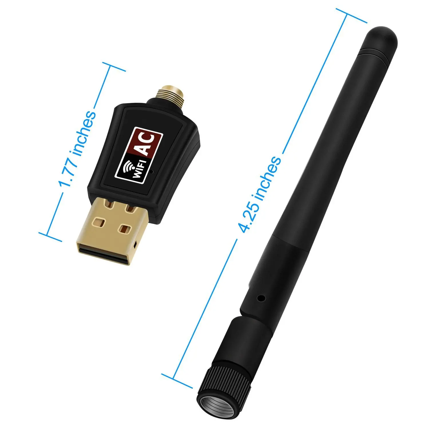 Usb Wifi Network Wlan Adapter Stick Dongle With Antenna 802.11ac 600 ...