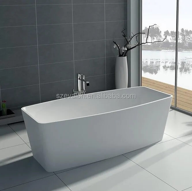 Moderno Doppio Grembiule Vasca Da Bagno Resina Terrazzo Vasca Da