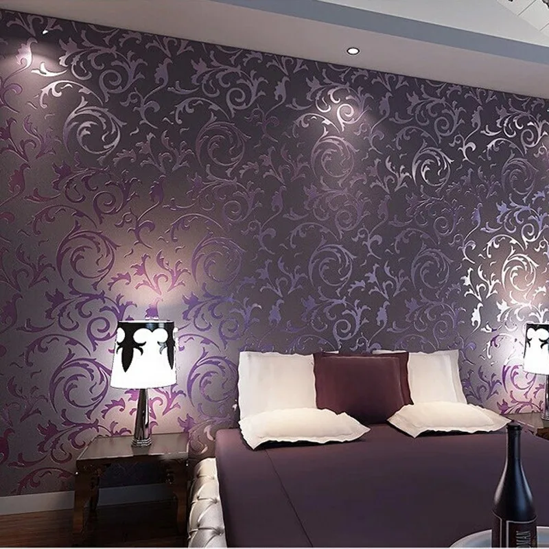 Lila Barock Tapete wallpaper High quality wall paper 3D fashion papel de parede bedroom background wall desktop wall paper - Lila Barock Tapete