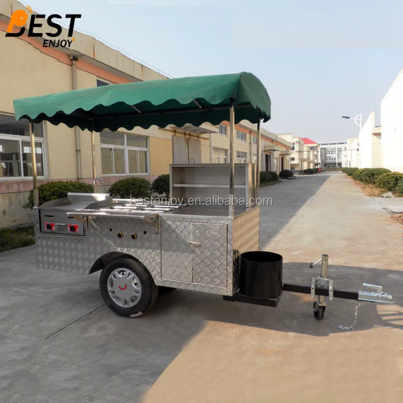 China factory checkered plate mobile cheap hot dog hotdog cart - 04