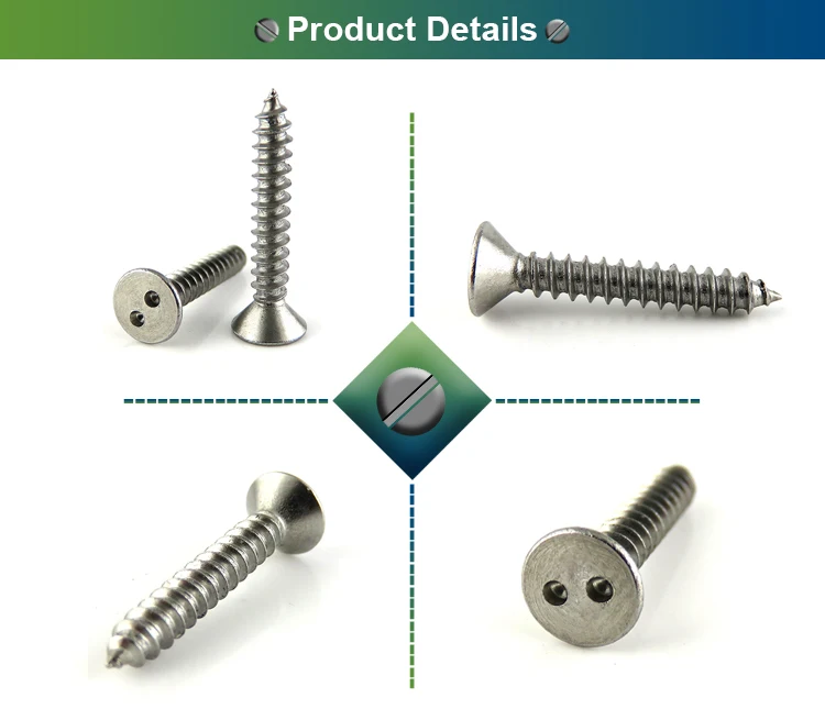 Stainless Steel Snake Eyes Self Tapping Antitheft Security Screws