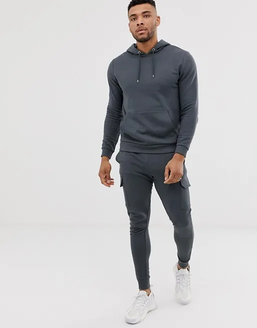 High Quality Grey With Pocket Custom Men Tracksuit Manufacture - Buy ...