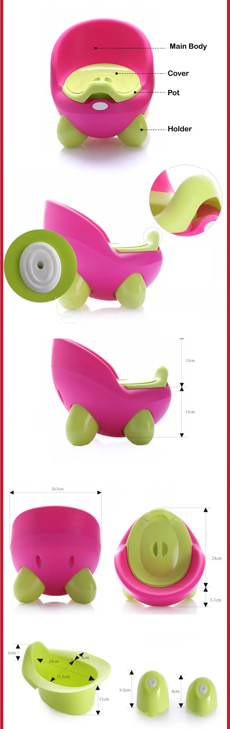 Baby Plastic Portable Toilet Seat Small Portable Toilets Colorful Seat