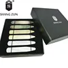 Wholesale Customized Shell Collar Stay Bones Mother of Pearl Collar Stays 6 Pieces in Black Box