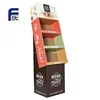 Food Products Cardboard Paper Stand Alone Advertising Display Rack With Shelves