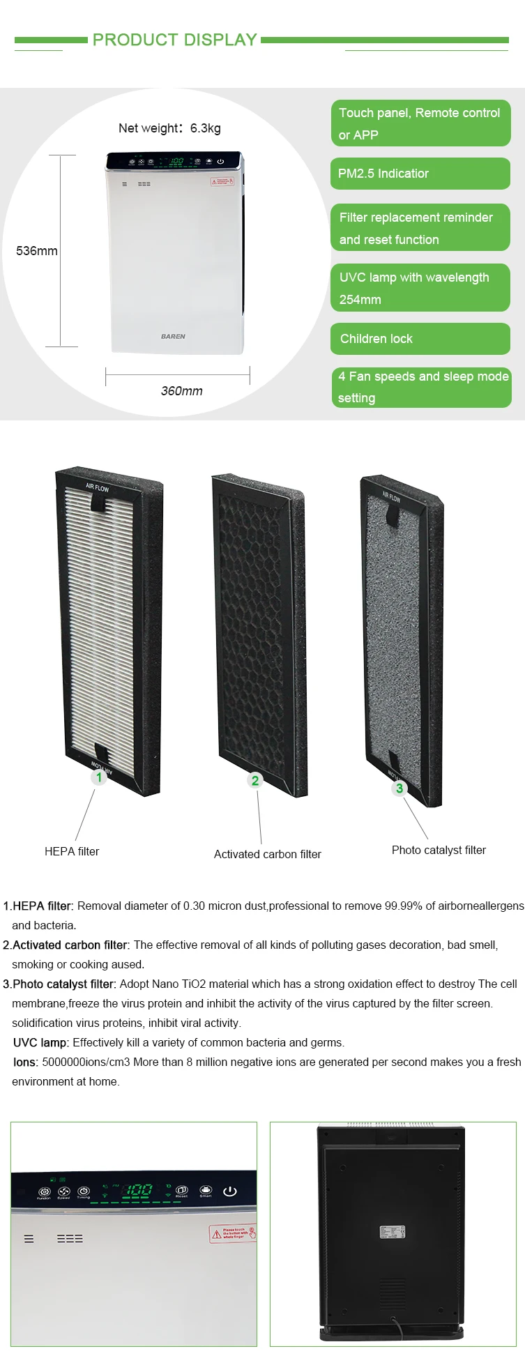 Mini Nanosilver Air Purifier With True Hepa Filter Buy Mini Air