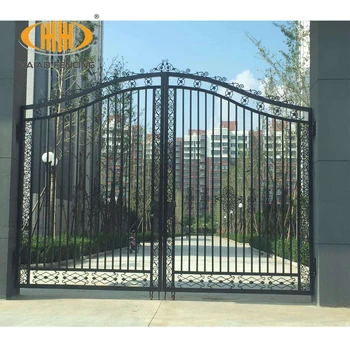 High Quality Wrought Iron House Main Steel Fence Gate Iron Pipe Gate ...