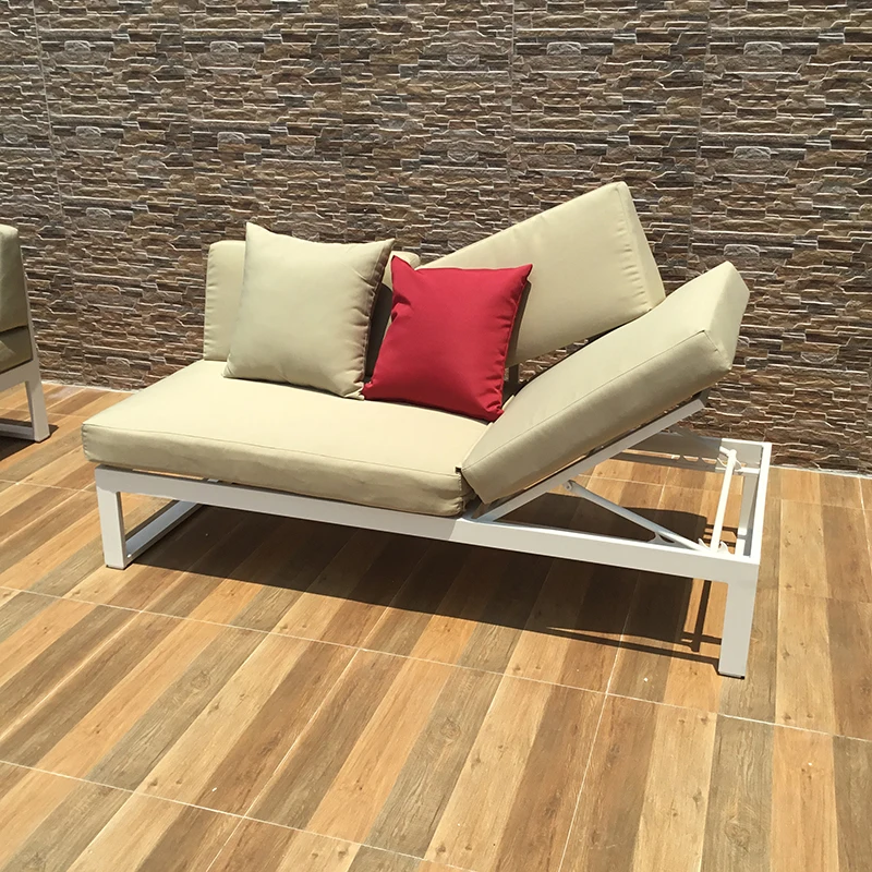 Hot Sale Brushed Aluminum Frame Outdoor Sectional Sofa Elegant Garden