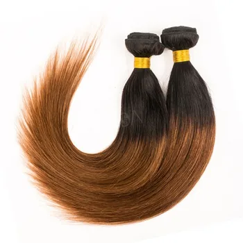 Two Tone Color Virgin Remy Brazilian Hair Weave 1b 33 27 Ombre