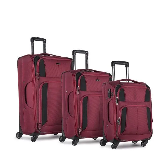 Quality 3 Piece Trolley Luggage Case Soft Nylon President Luggage ...