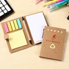 Promotion 4 Pieces Kraft Paper Steno Pocket Business Notebook Spiral Lined Notepad Set custom Design sticky note set with Pen