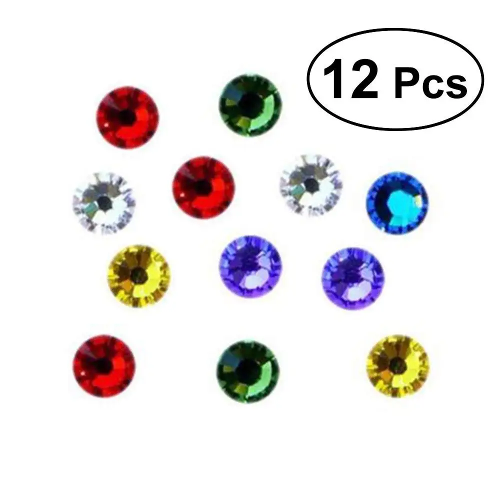 OUNONA 12pcs Multicolor Crystal Magnetic Wine Glass Charms Drinking Mark Markers for Wine/Champagne/Beer and Cocktail Glass