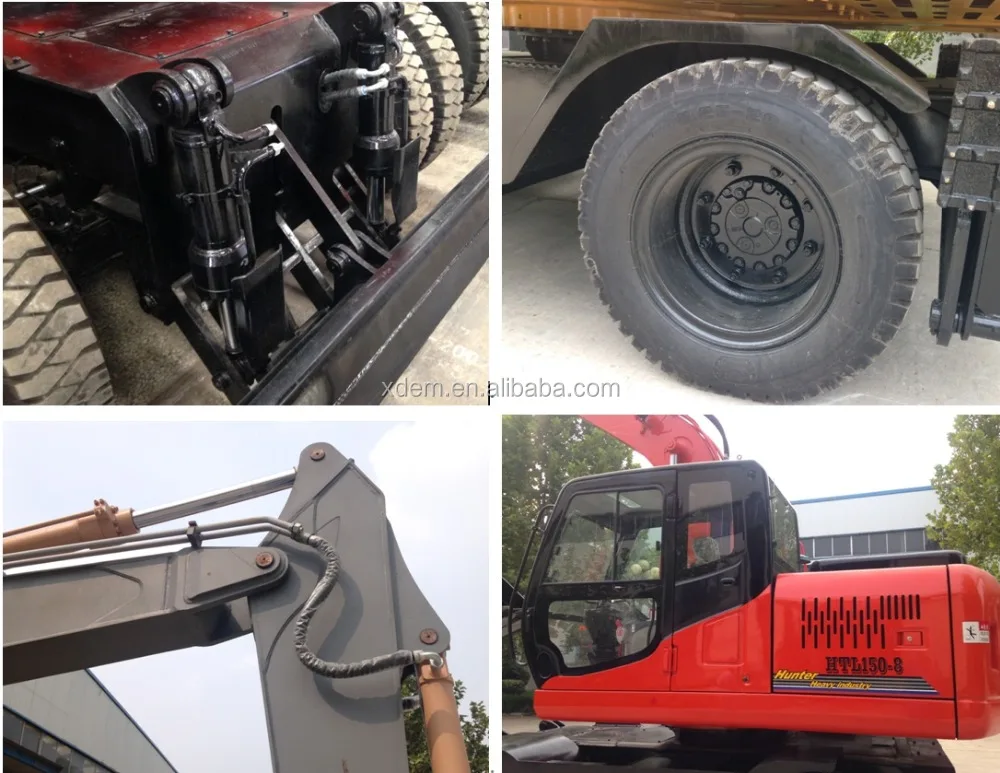 Hunter HTL85-8 wheel excavator and excavator attachments