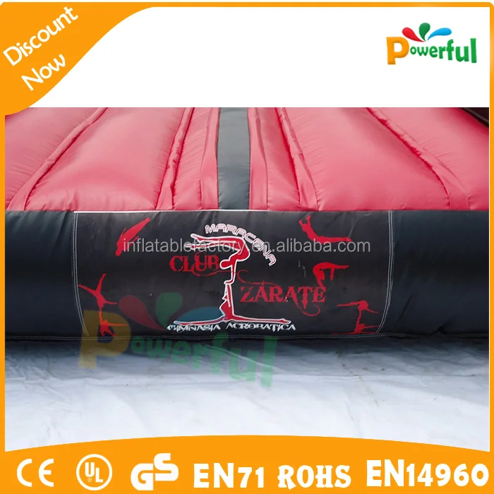 Customized size inflatable tumble air track with double bottoms