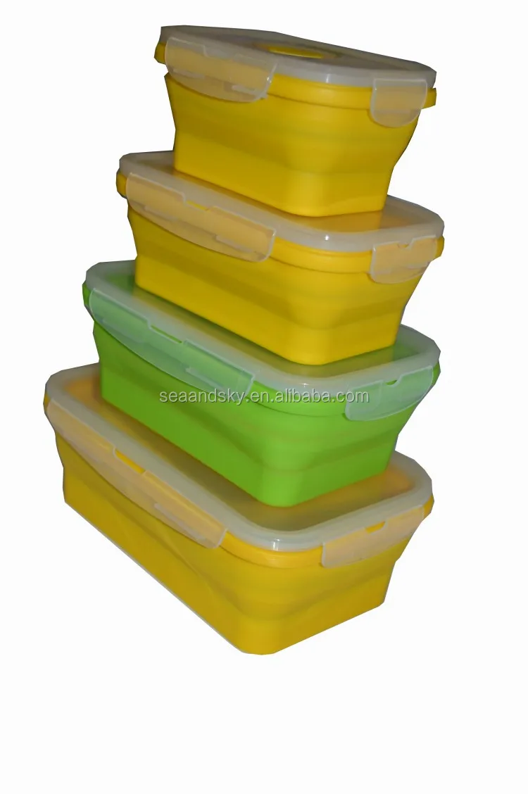 Conjunto de 4 apilable de contenedores de almacenamiento de alimentos