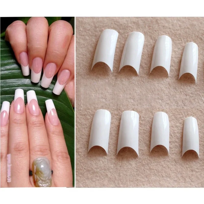 Smile Well-less Nails Natural French Curved Artificial False Nail Tips ...