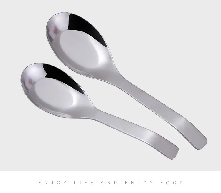 Hot Sale Metal Stainless Steel Custom Flat Bottom Big Soup Spoon Buy