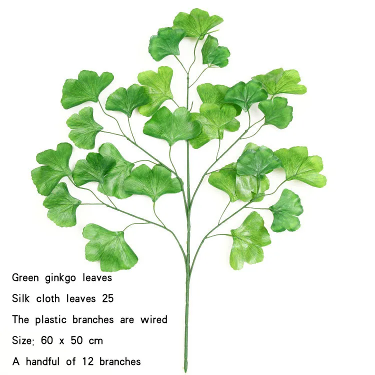 Artificial silk ginkgo tree leaves branches