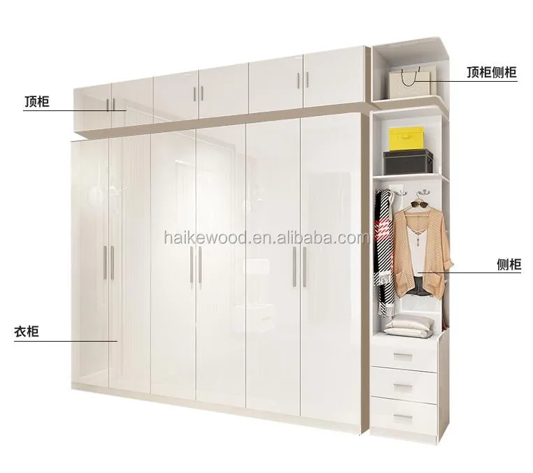 Unfoldable High Glossy Wooden Panel Wardrobe Closet Buy Cheap