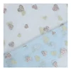 Top Grade Blue Mesh heart pattern puff print Fabric Design for womens cloth