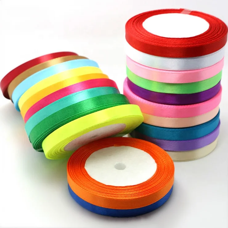 10mm Satin Ribbon Cheap Single Faced Silk Ribbon 100% Polyester - Buy ...